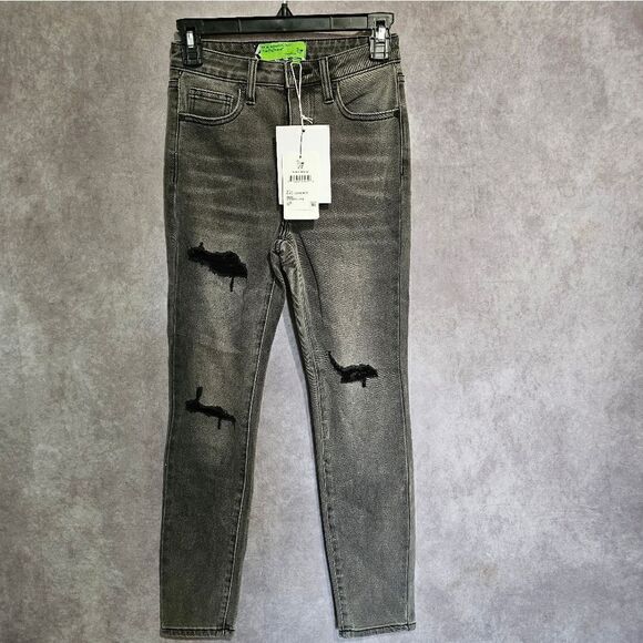 Sandrine Rose x Free People Slim Denim Distressed Jeans Size 24 - Picture 1 of 5